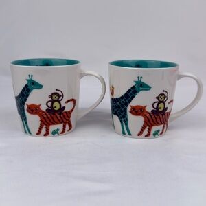 Starbucks Kids Zoo Wild Animals Coffee Mugs 8 ounce Tea Cups